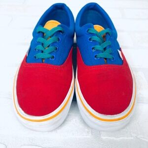 Vans Era Colorblock Sneakers Red Blue Yellow Teal Canvas Low Top Shoes Size 7
